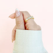 Faithful Hearts Adjustable Ring in Gold and Silver